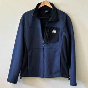 New Balance Waffle Grid Full Zip Fleece Lined Jacket Men’s S - Blue/Black NWT.